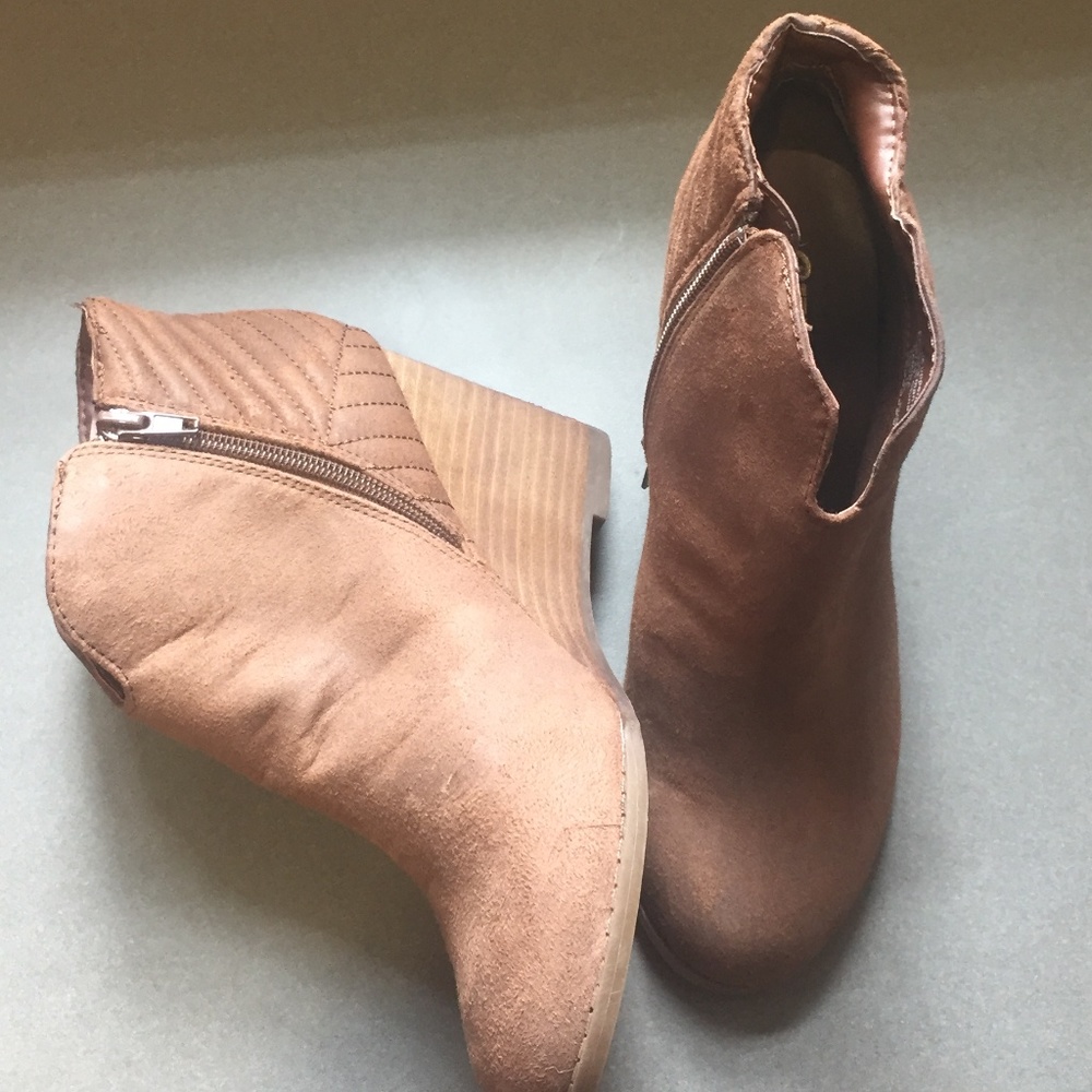 Wedge Heel Brown Ankle Boot